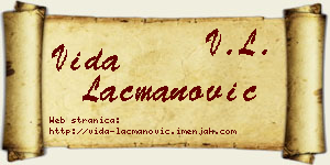 Vida Lacmanović vizit kartica
